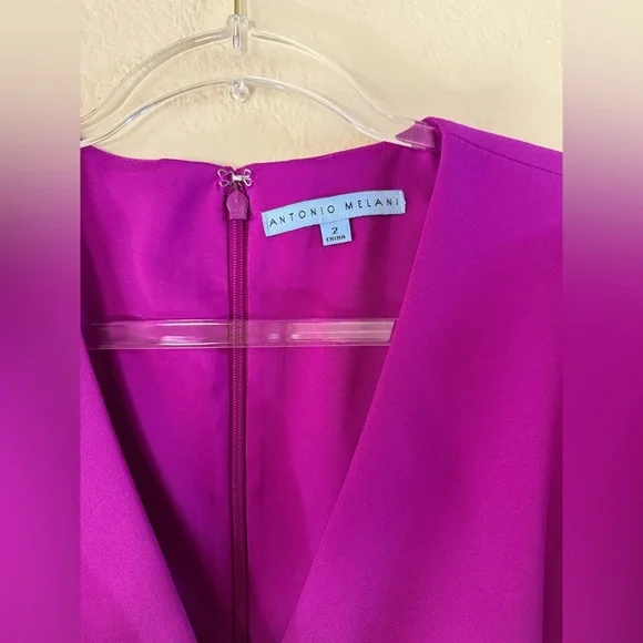 ANTONIO MELANI Easton Surplice Tie Waist Jumpsuit in Violet - Size 2 - Picture 3 of 5